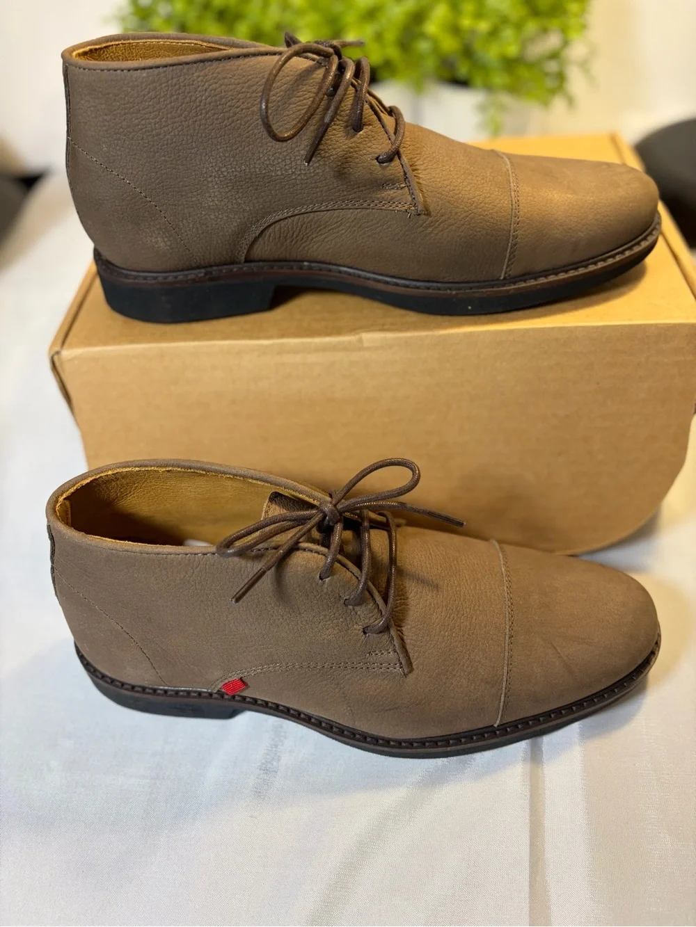 Marc Joseph Men's Taupe Lace-Up Dress Boots Size 8.5 New in Box
